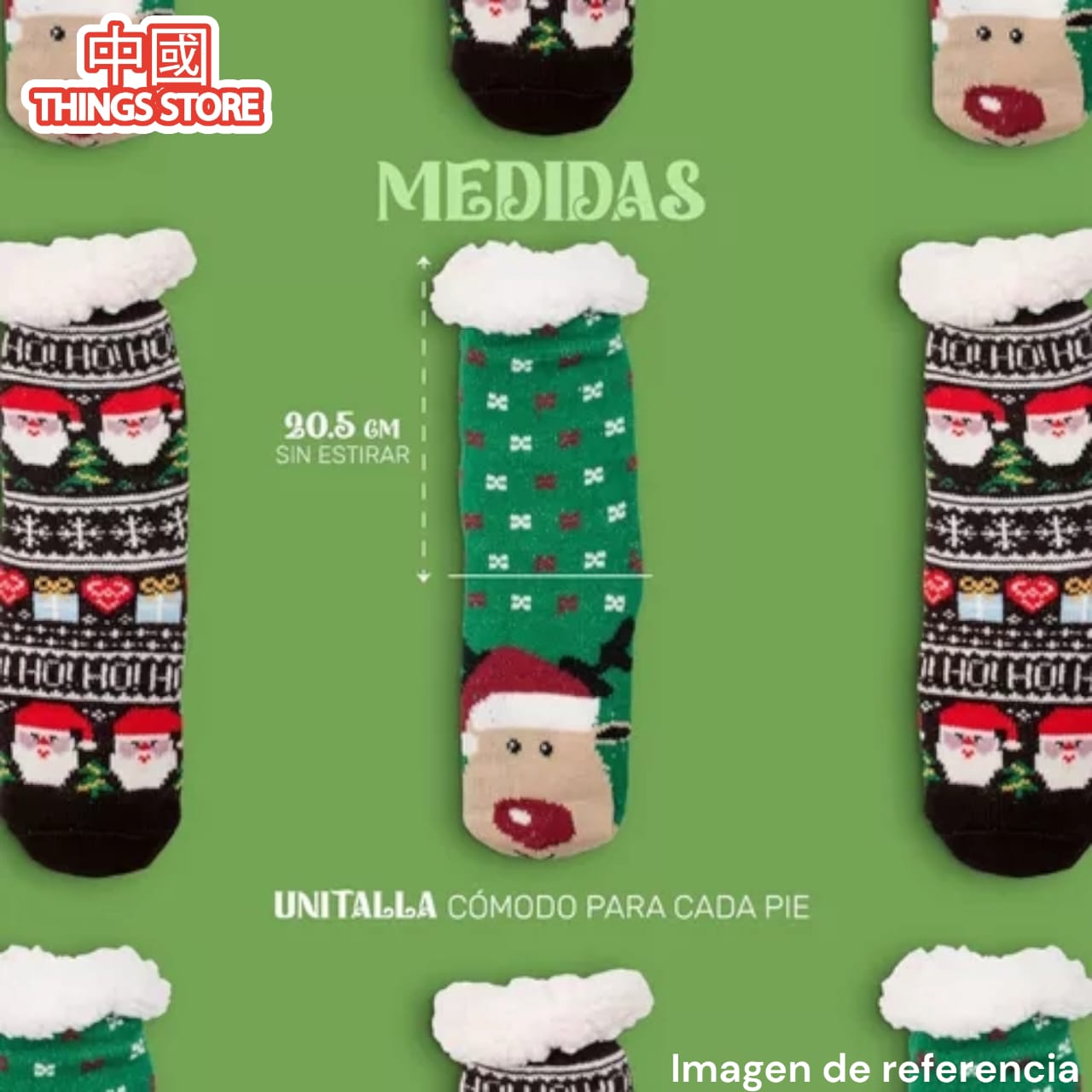 Calcetín navideño afelpado