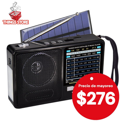 Radio bluetooth con panel solar