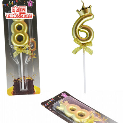 Vela de número con corona
