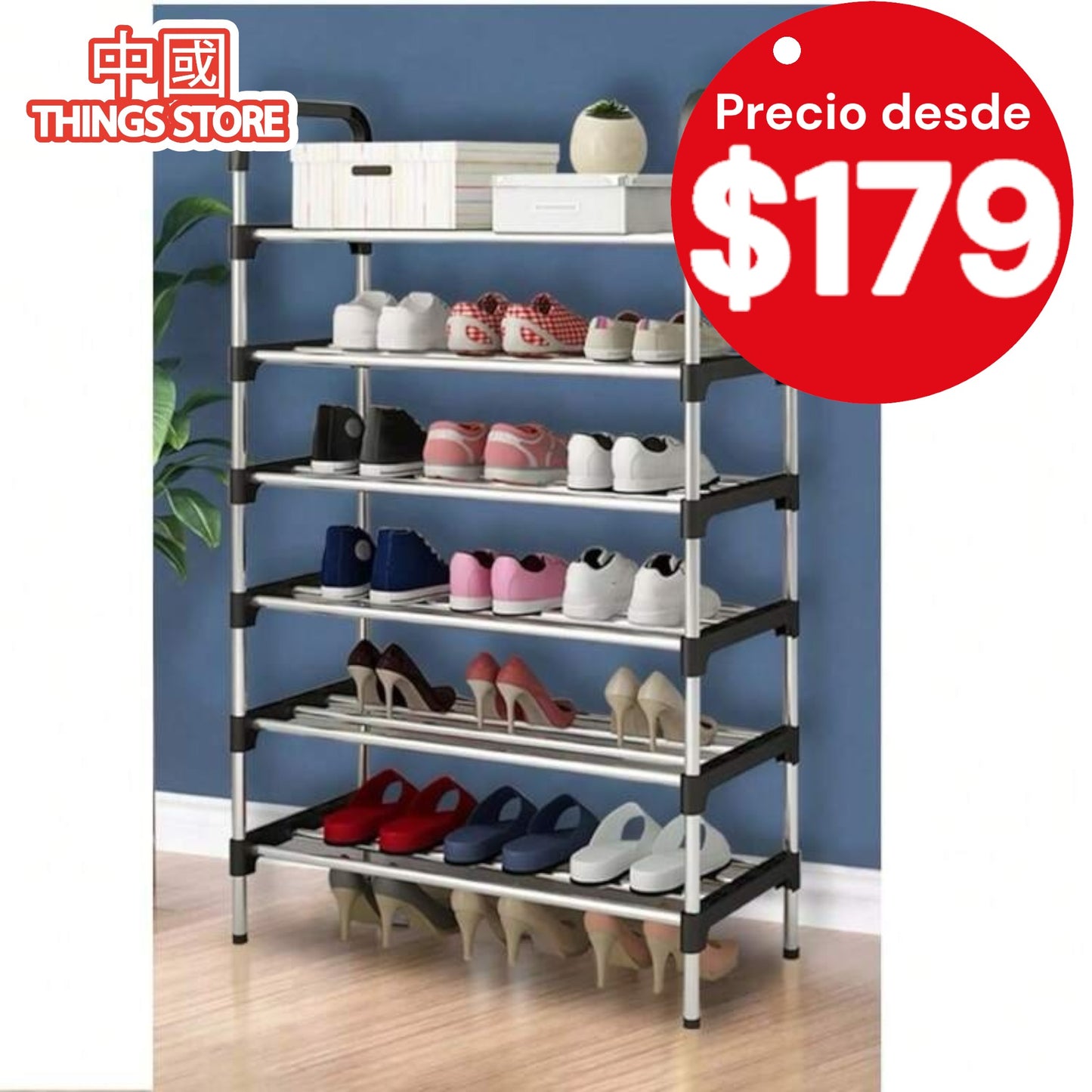Zapatera de 6 niveles