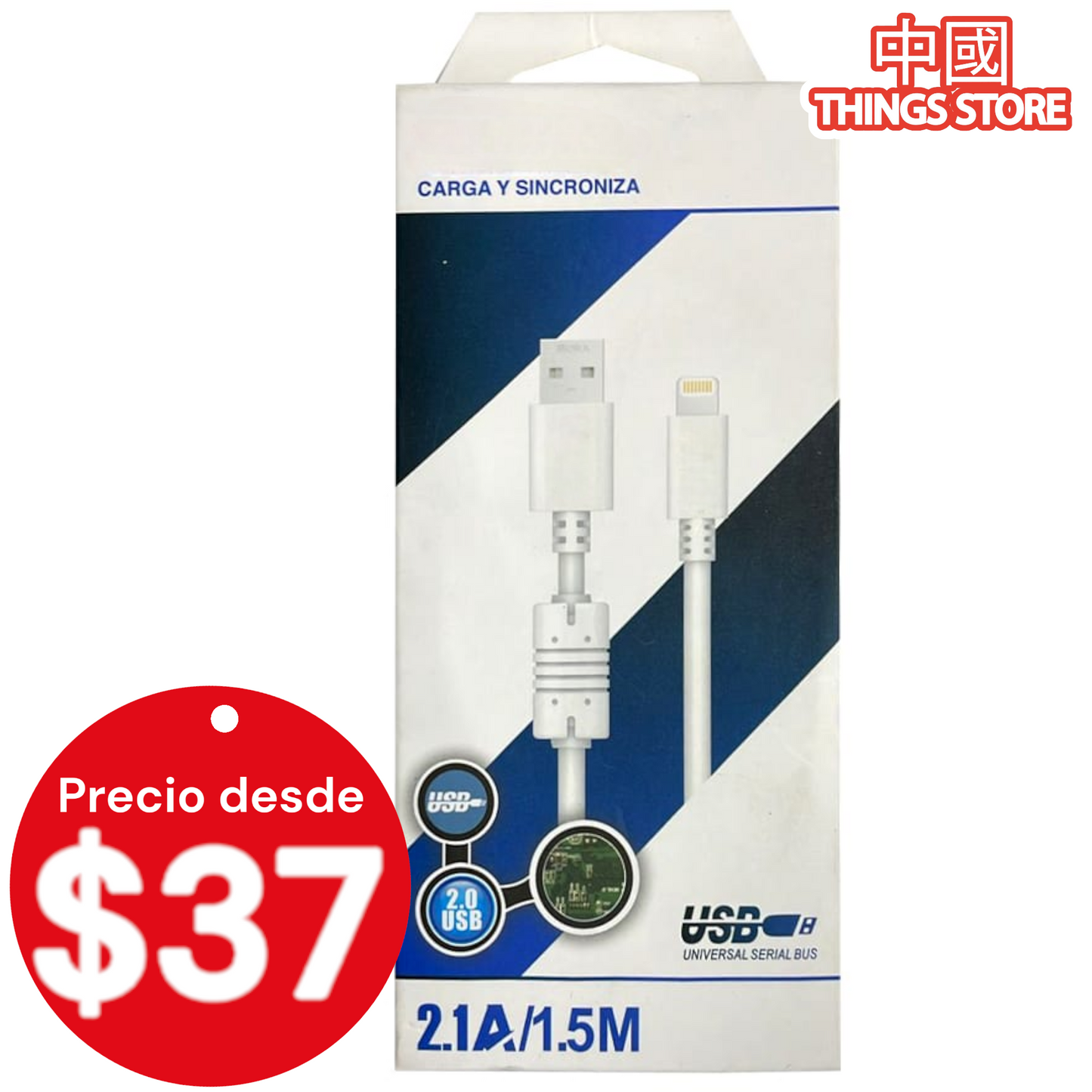 Cable usb con entrada lightning iphone