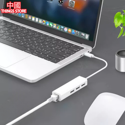 Adaptador HUB Usb Type C 3.1 Ethernet RJ45 Gigabit
