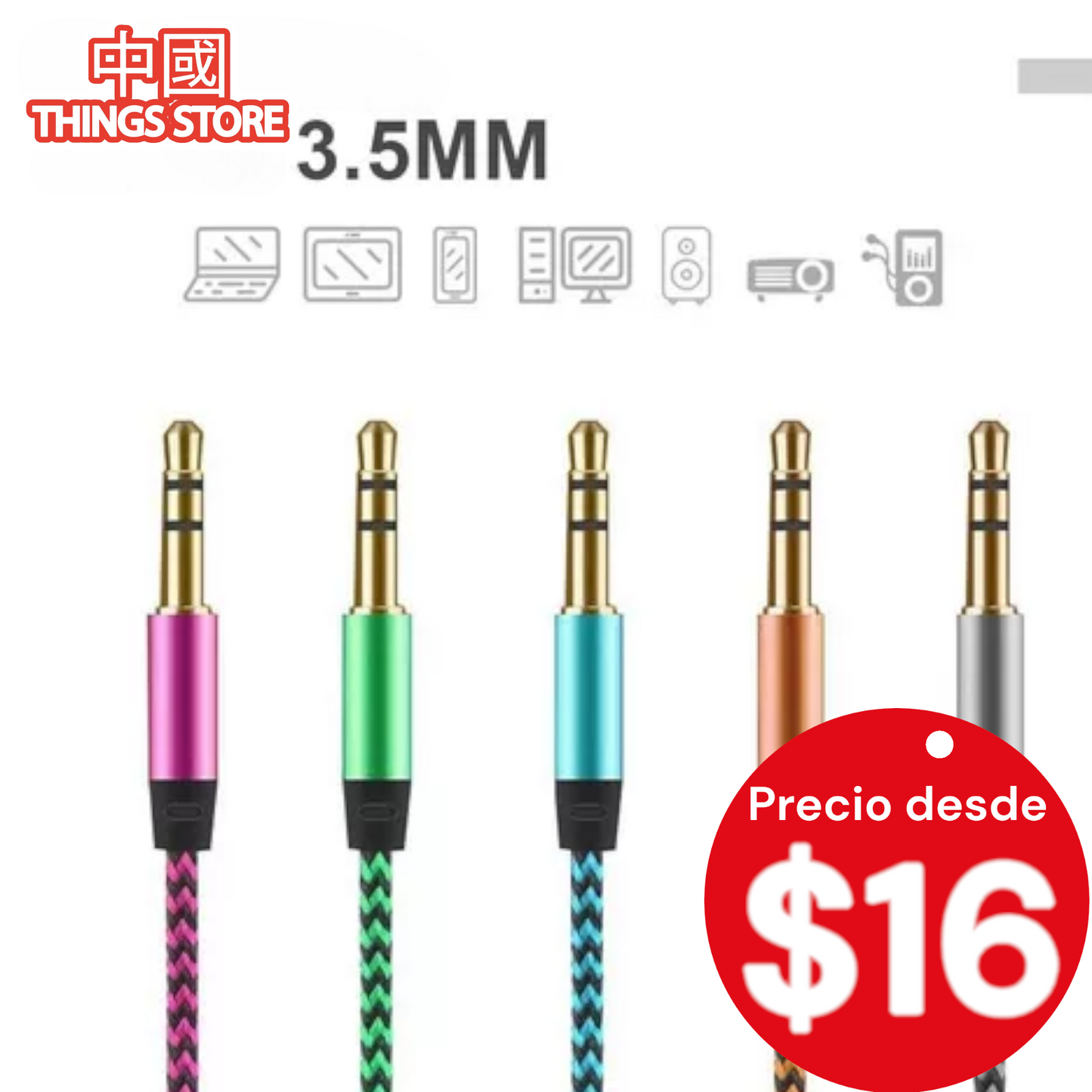 Cables De Audio Auxiliar Jack 3.5mm