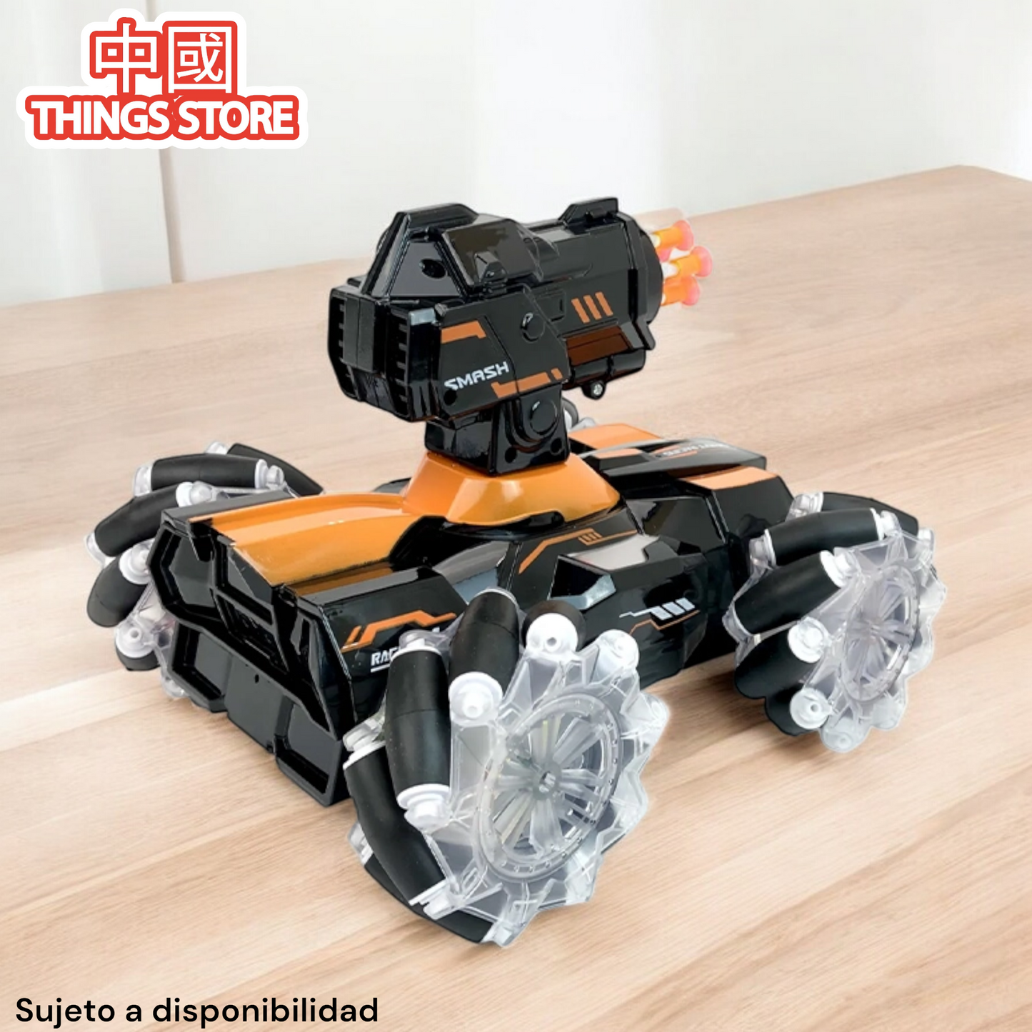 Carrito con control y lanza proyectil.