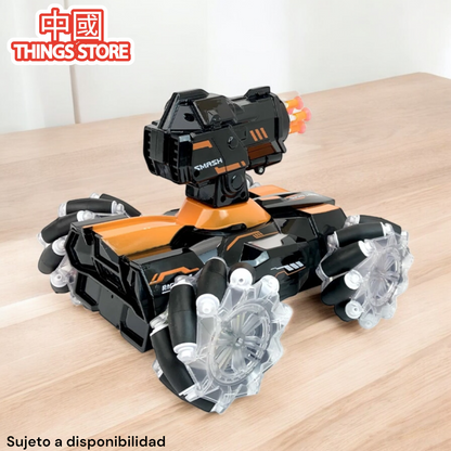 Carrito con control y lanza proyectil.