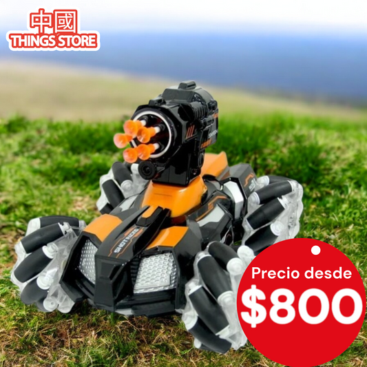 Carrito con control y lanza proyectil.