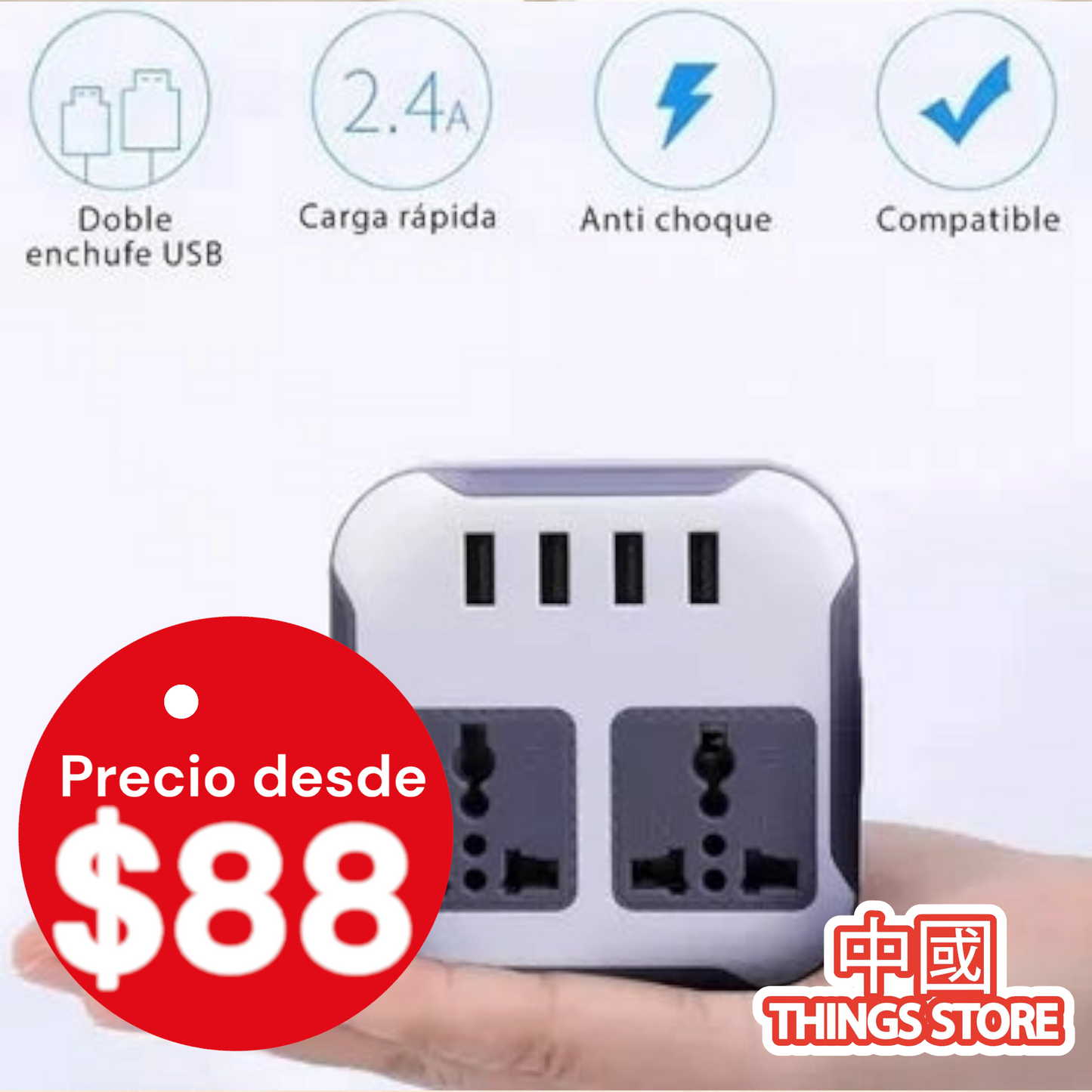 Multi contacto cuadrado