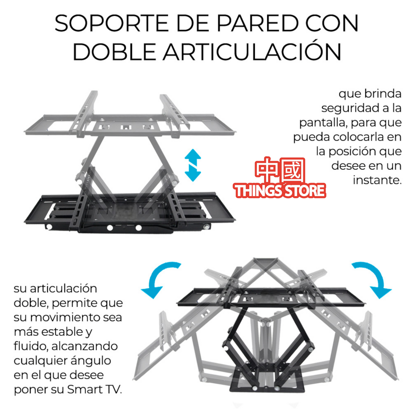 Soporte para TV de brazo de 30″ a 80″