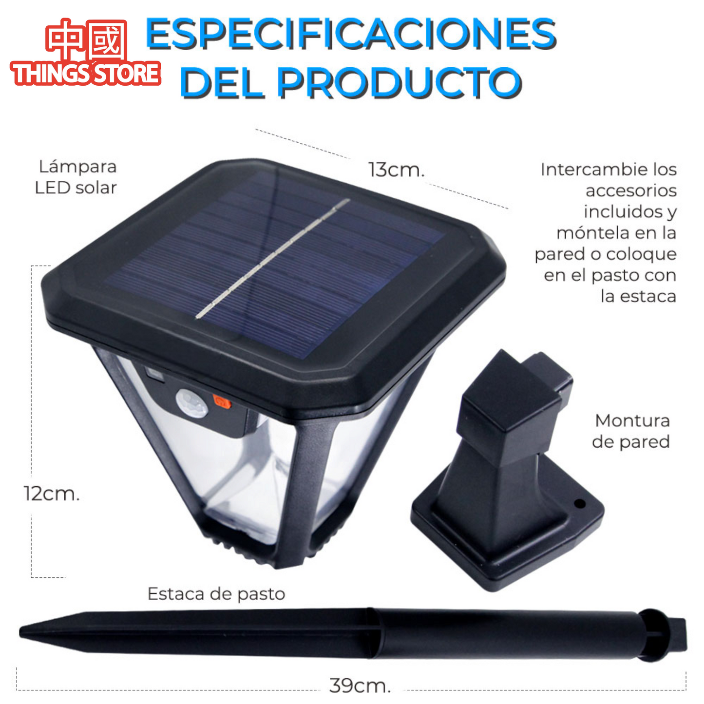 Lámpara solar de exterior