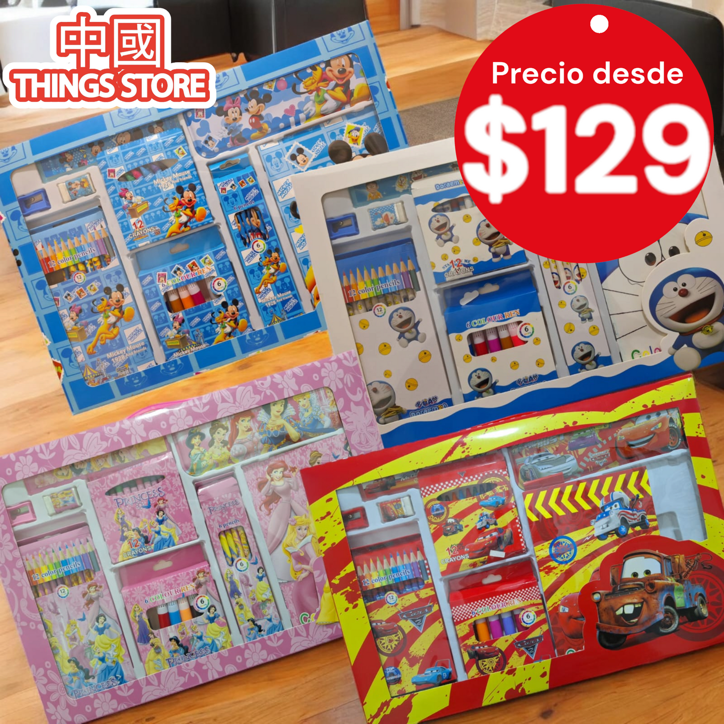 Set de papelería de personajes