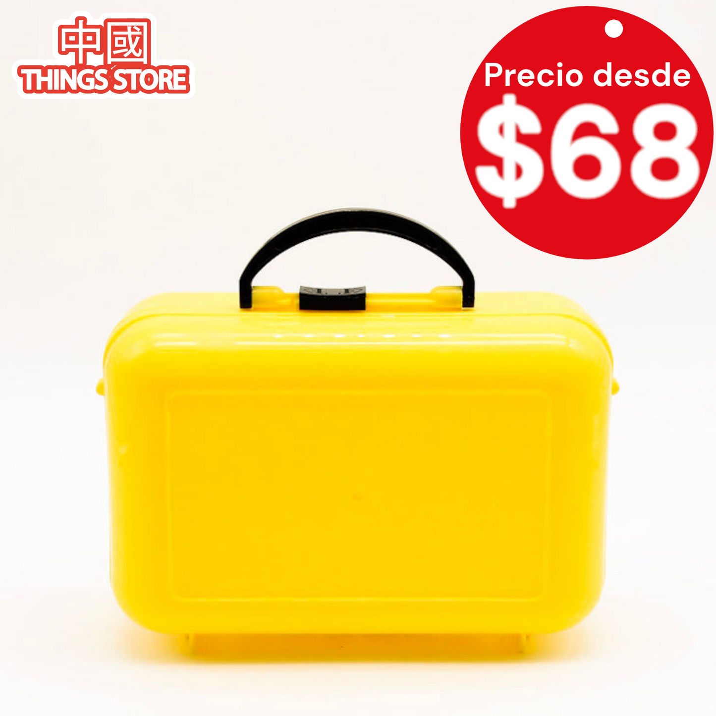 Lonchera de plástico con agarradera.