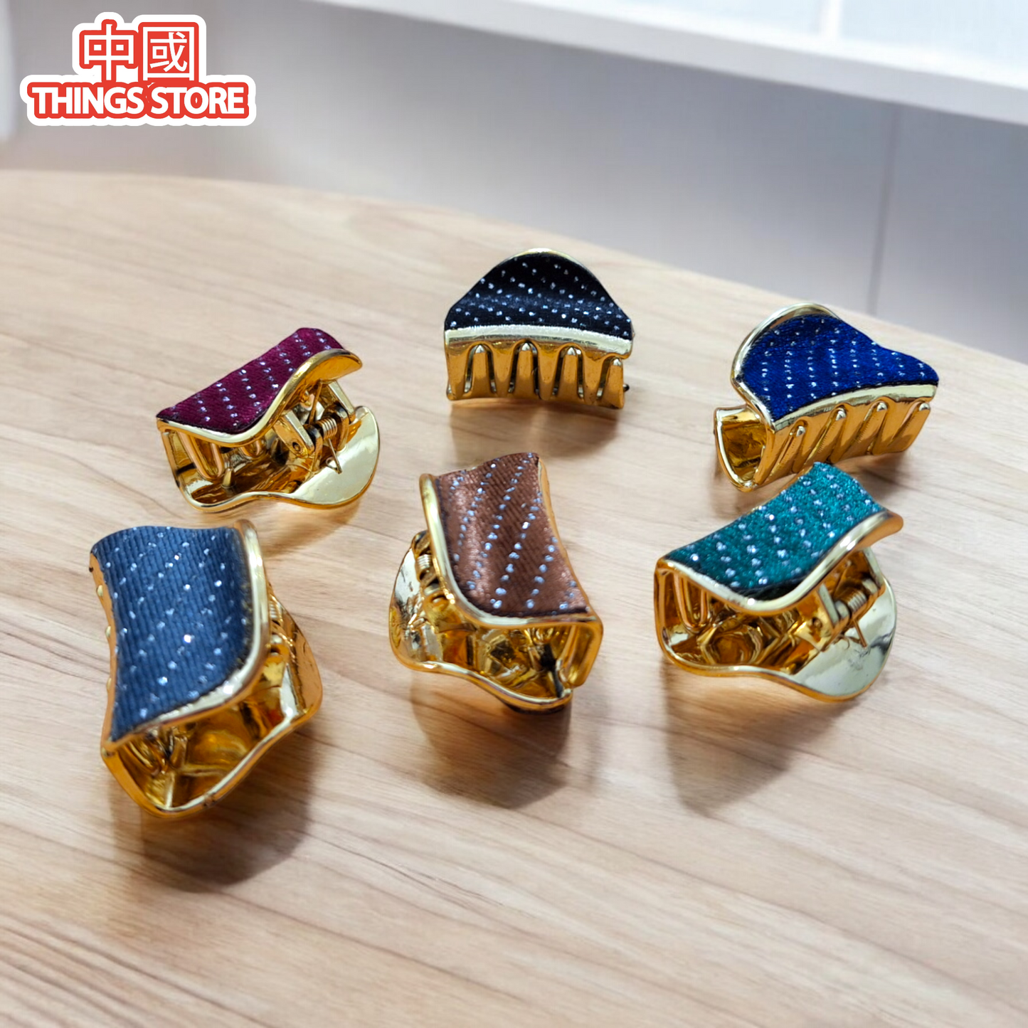 Pinzas con terciopelo y brillos