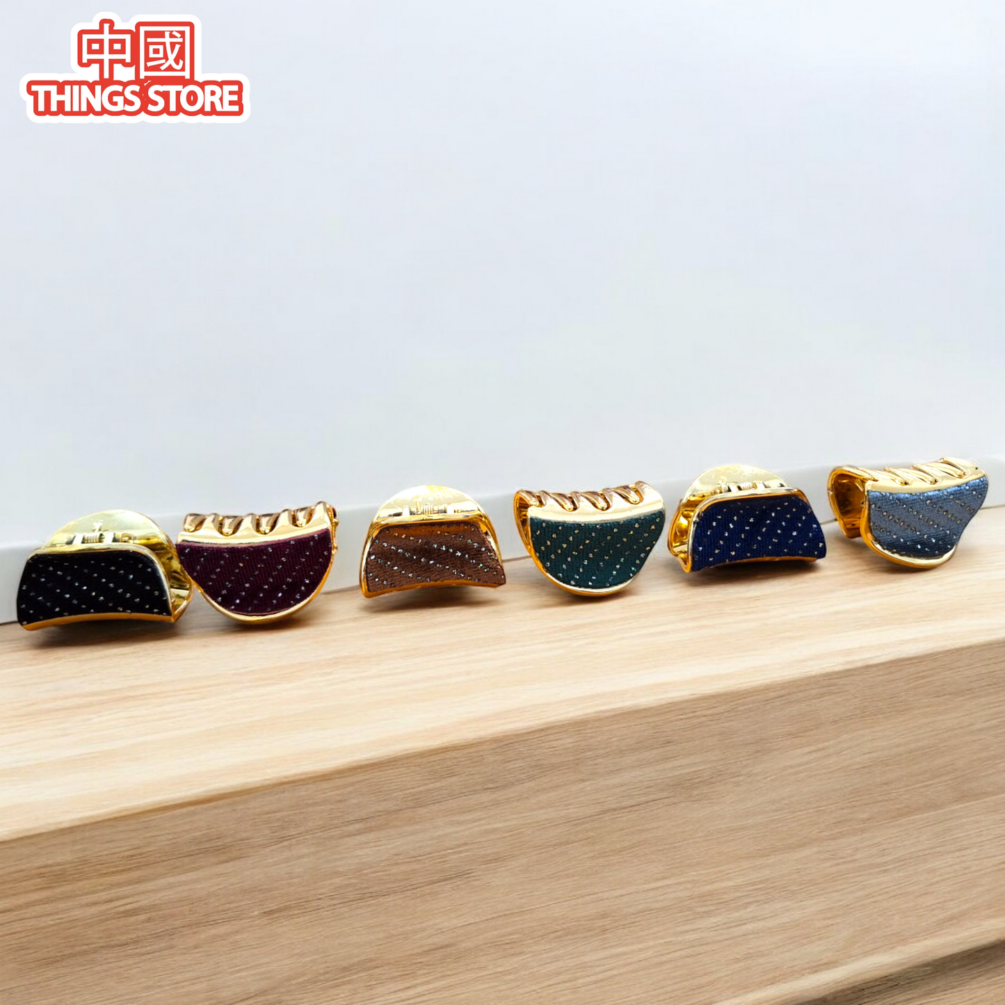 Pinzas con terciopelo y brillos