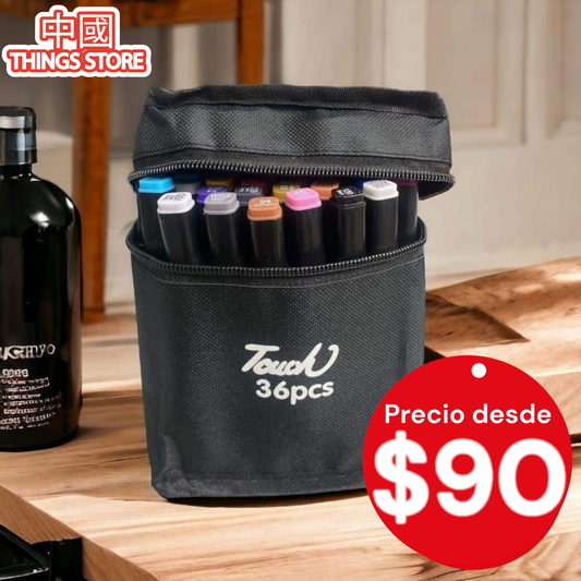 Plumones de doble punta 36pz