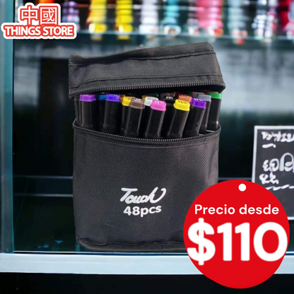 Plumones de doble punta 48pz