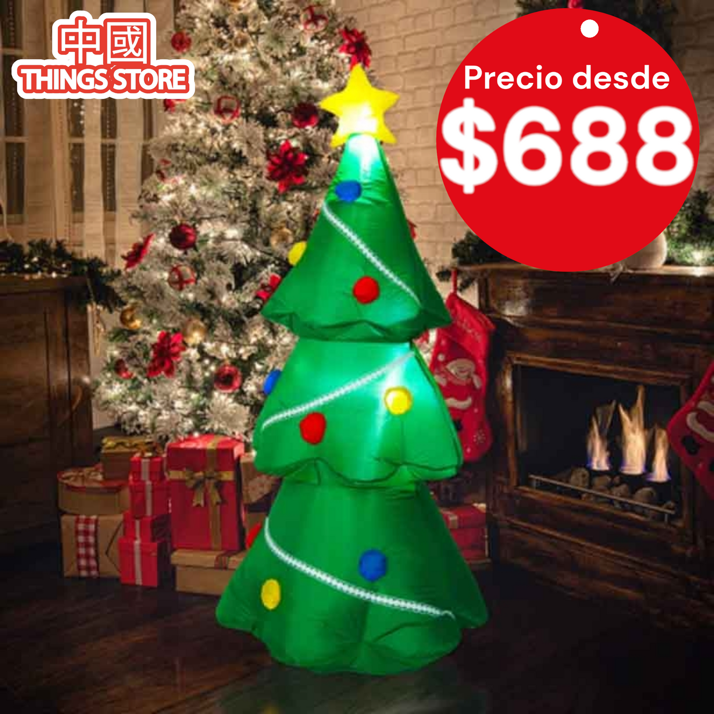 Inflable de árbol navideño 1.8 metros