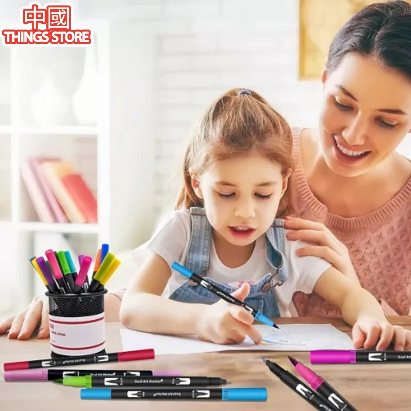 Plumones pincel 100pz