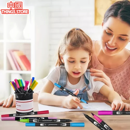 Plumones pincel 100pz