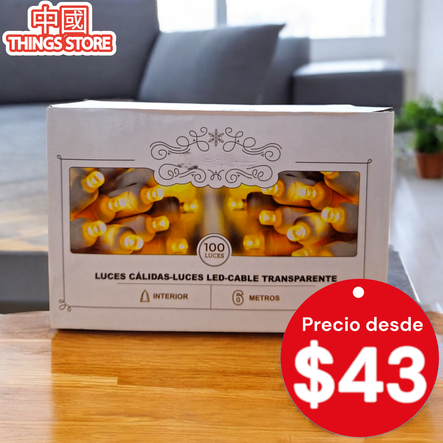 Serie cálida 100 luces 6m