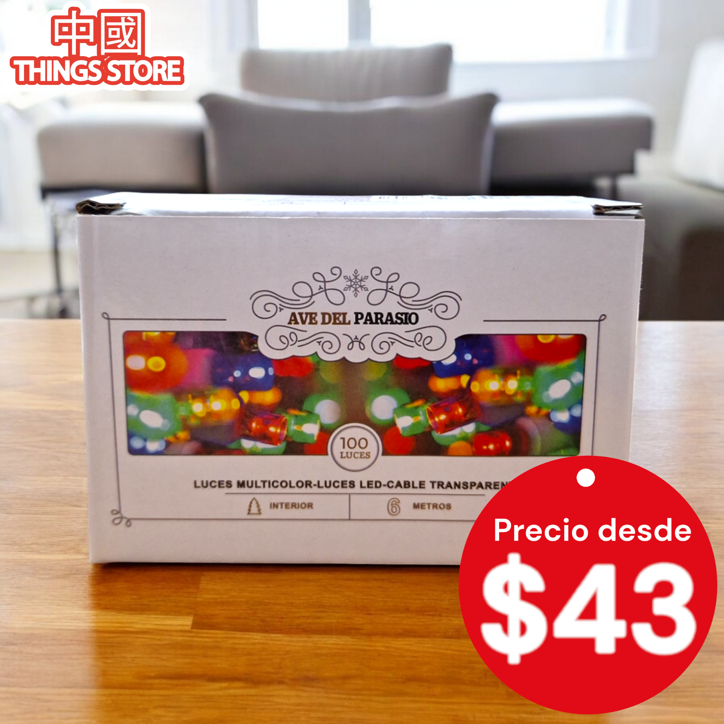 Serie multicolor 6m 100 luces