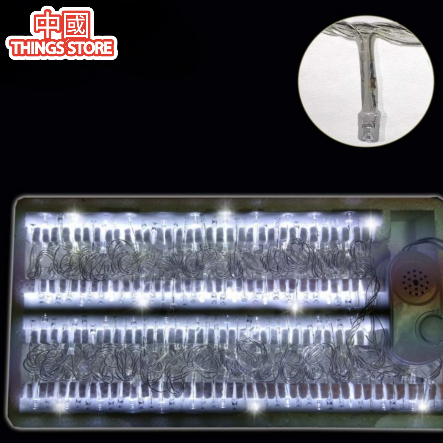 Serie musical de luz blanca 7 metros 140 luces