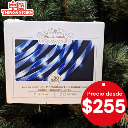 Serie de manguera blanca tipo caramelo 10m