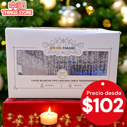 Serie de cascada blanca 4m 200 luces