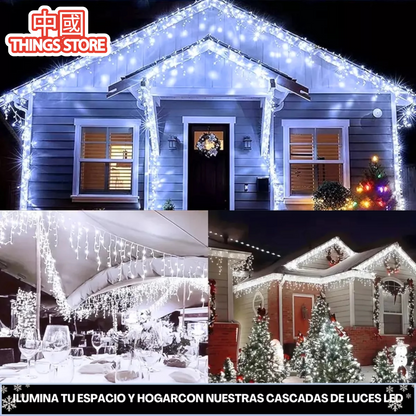 Serie de cascada blanca 4m 200 luces