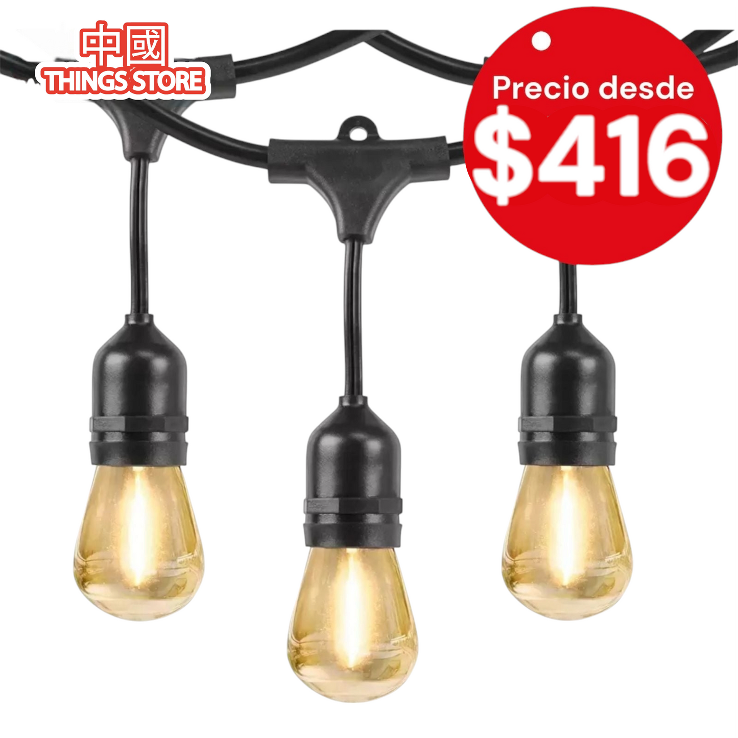 Serie vintage 10m con 20 focos