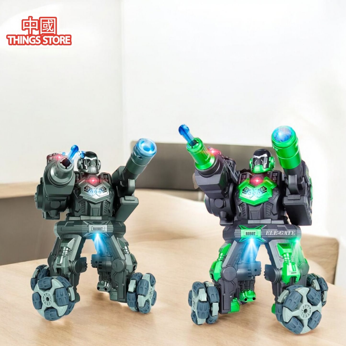 Robot de juguete con cañón de balas de hidrogel