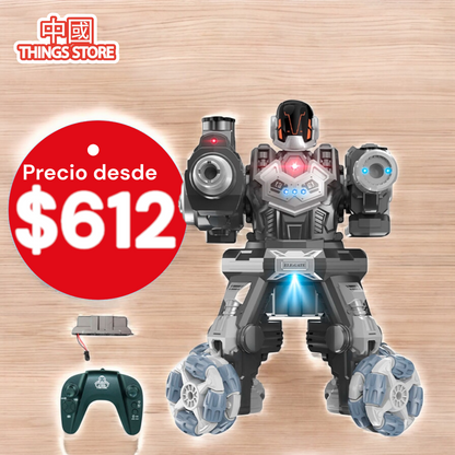 Robot de juguete con cañón de balas de hidrogel