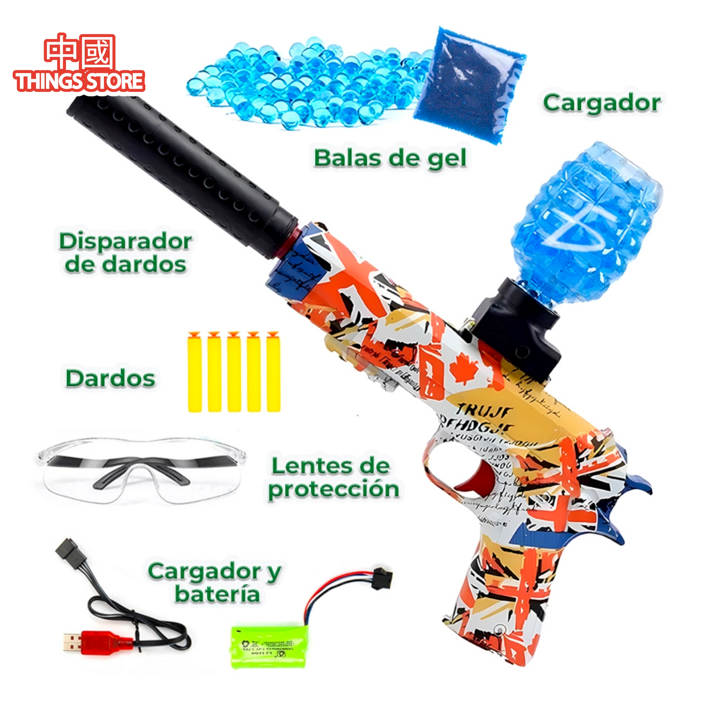 Juguete lanzador de bolas de hidrogel