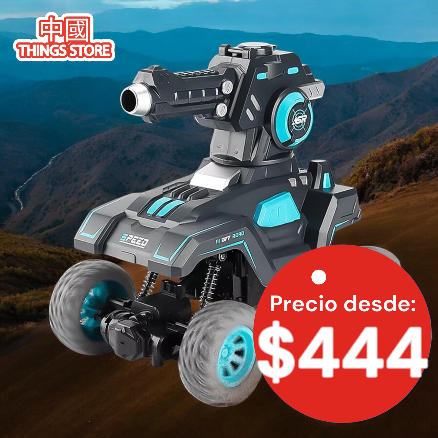 Carro a control remoto con cañón