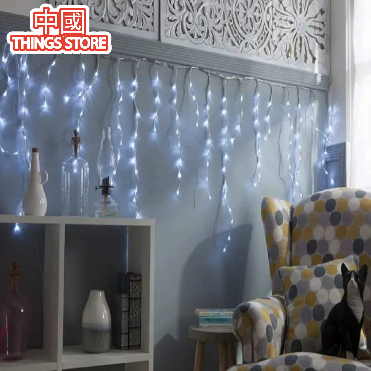 Serie de cascada blanca 500luces