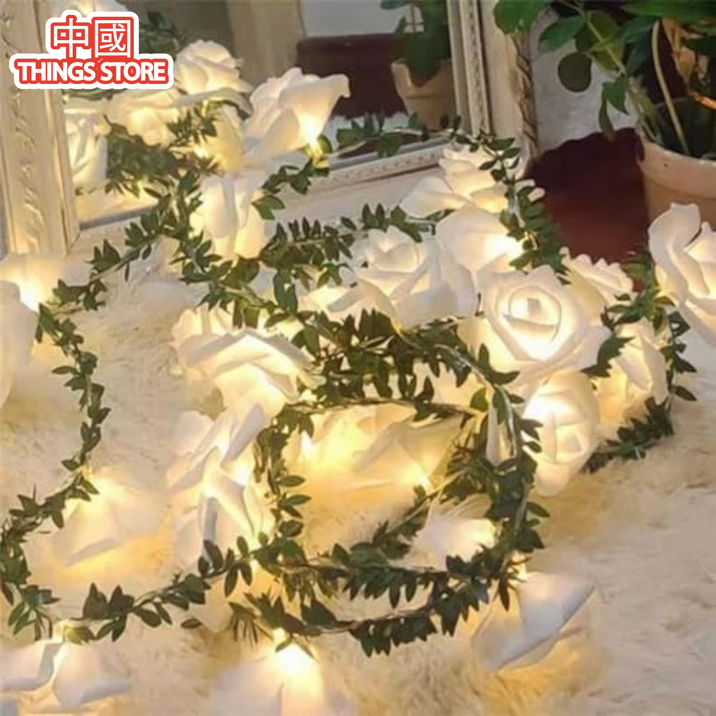 Serie led de rosas de enchufe 2m