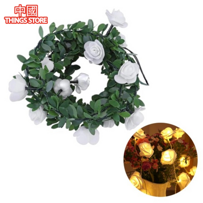 Serie led de rosas de enchufe 2m