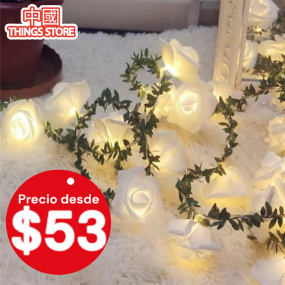 Serie led de rosas de enchufe 2m