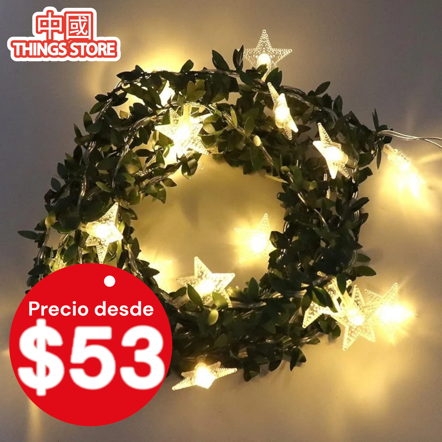 Serie led de estrellas de enchufe 2m