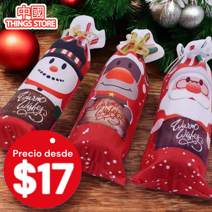 Funda para botella navideña