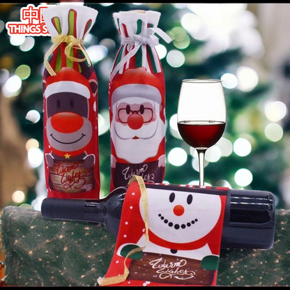Funda para botella navideña