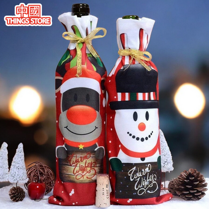 Funda para botella navideña
