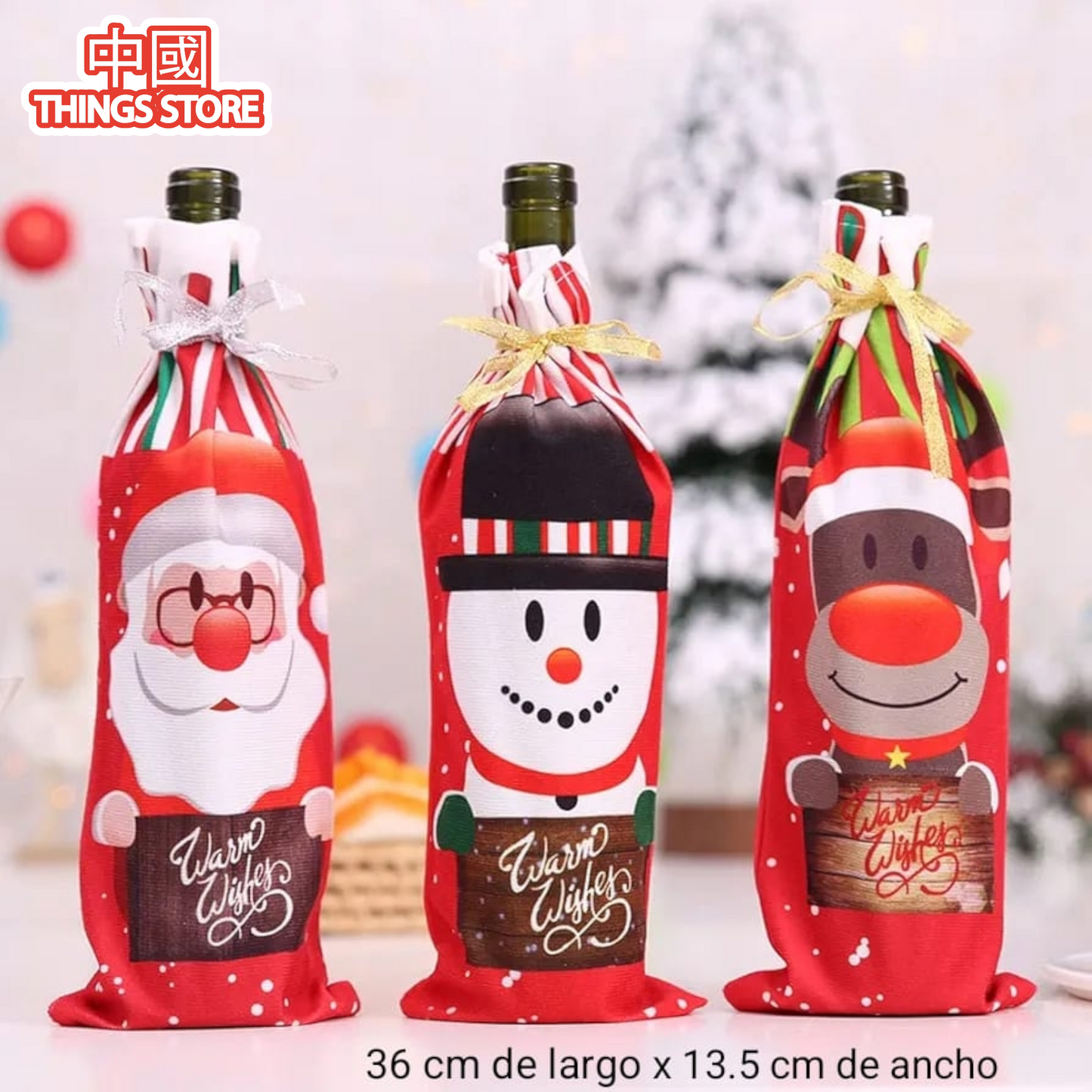 Funda para botella navideña