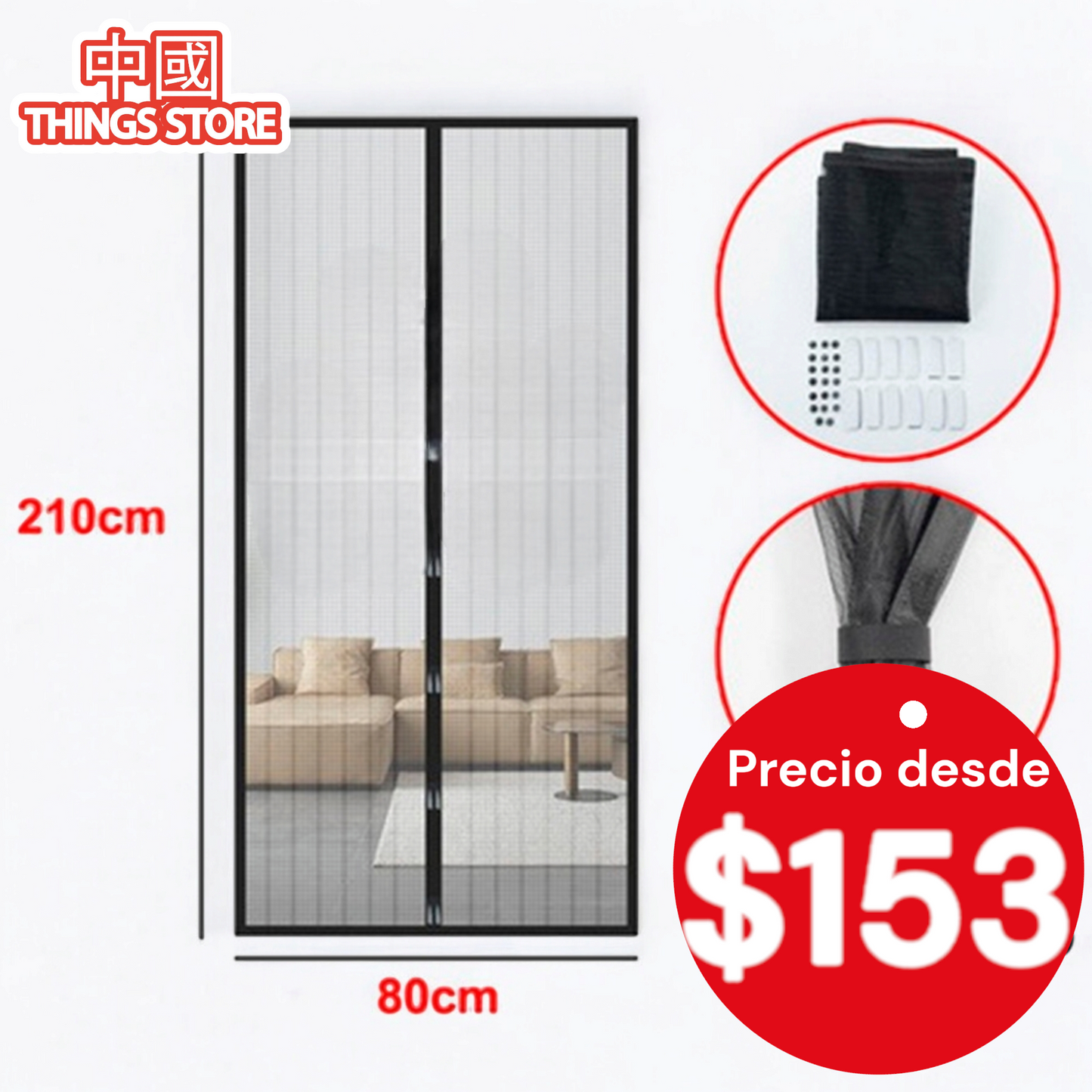 Cortina mosquitero con cierre magnético