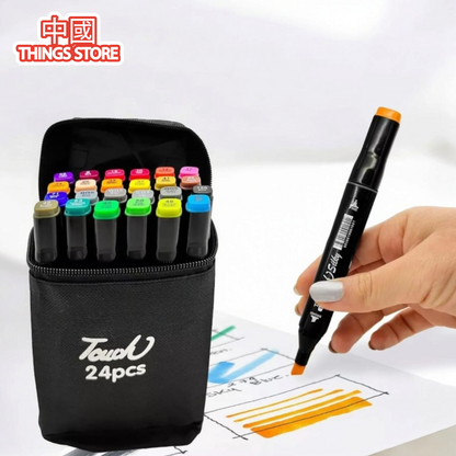 Plumón doble punta 24 piezas