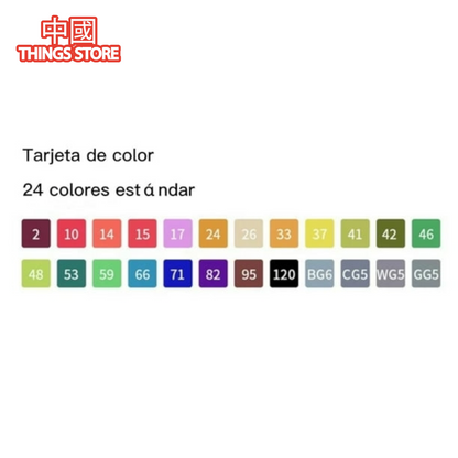 Plumón doble punta 24 piezas