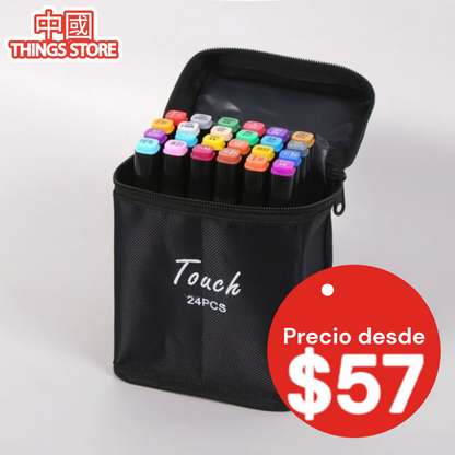 Plumón doble punta 24 piezas