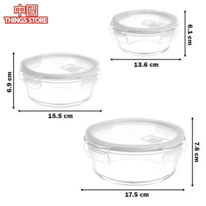 Trío de refractarios de vidrio