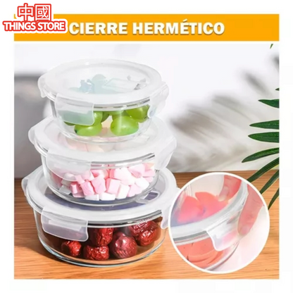 Trío de refractarios de vidrio