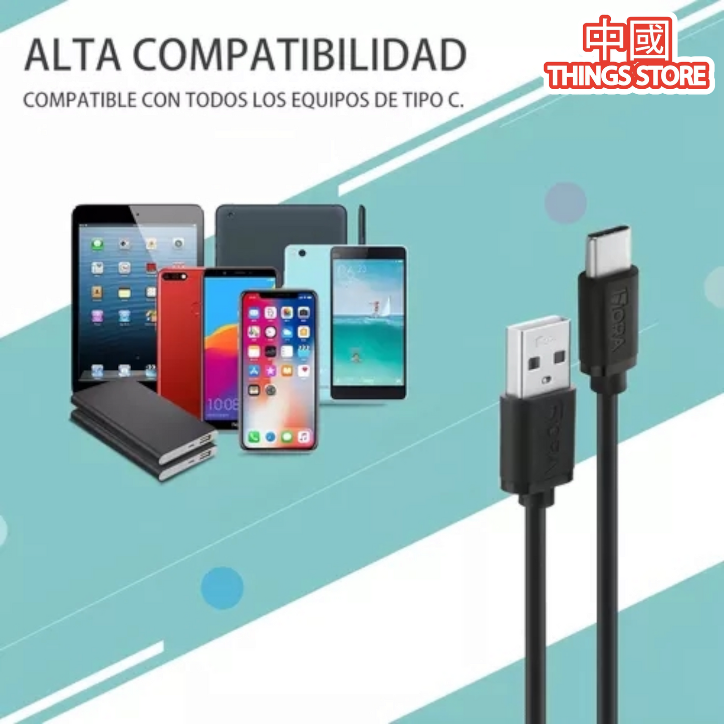 Cable de 1m de USB a tipo C