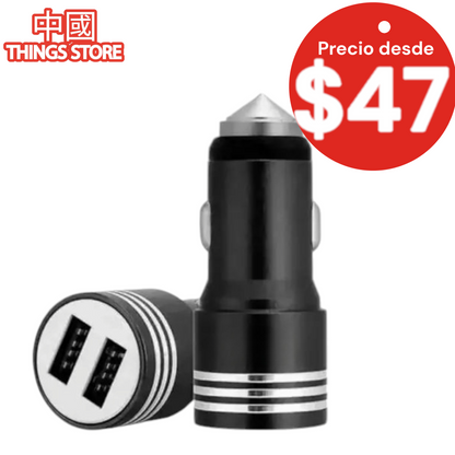 Cargador para auto 2 entradas